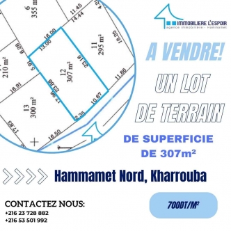 Lot de terrain a vendre a Hammamet, Kharrouba