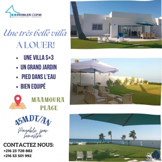 une villa a location a maamoura plage