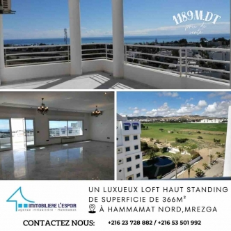 Luxueux Loft avec une magnifique vue de mer à Hammamet Nord